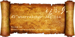 Österreicher Júlia névjegykártya